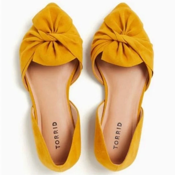 Torrid Mustard Pointed Toe Suede Slip-On Flats - Picture 1 of 12